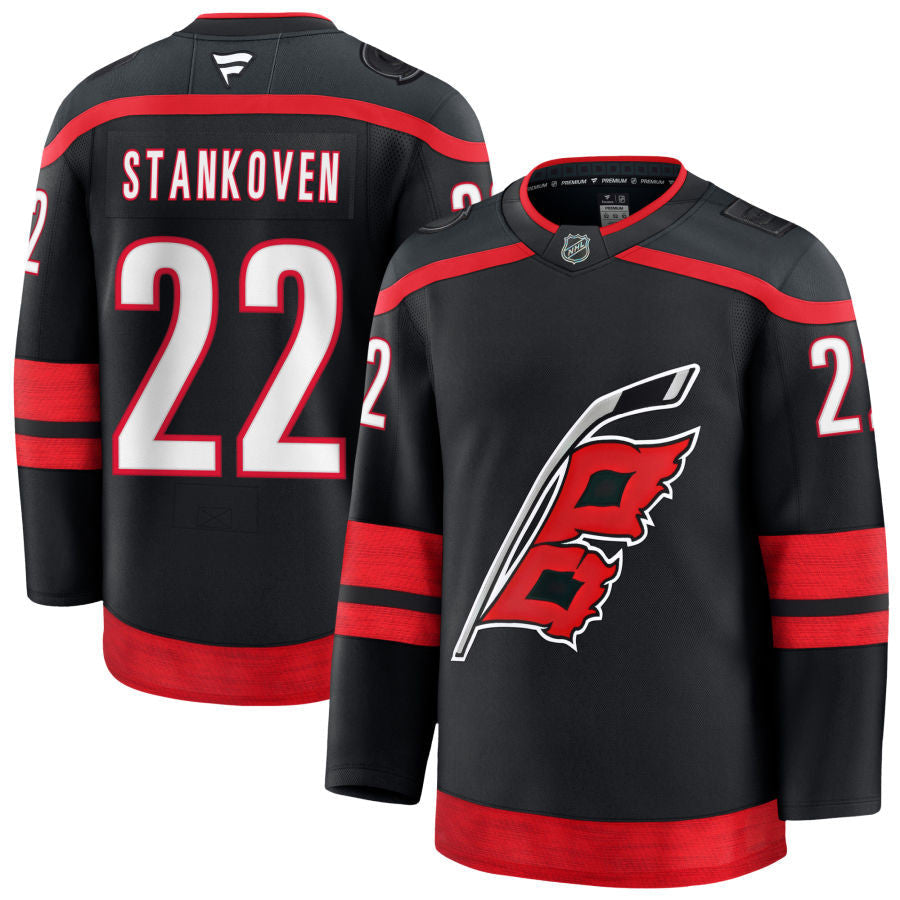 Logan Stankoven Carolina Hurricanes 2025 Home Jersey - Black 1 Logan Stankoven Carolina Hurricanes 2025 Home Jersey - Black