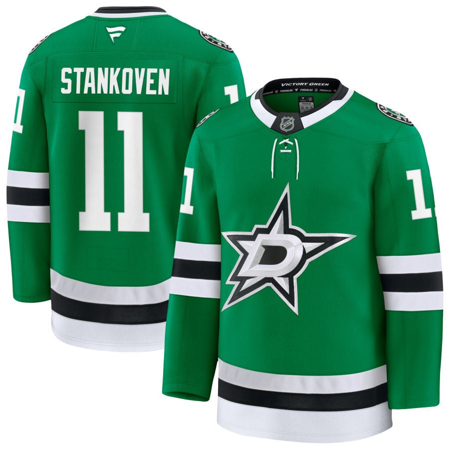 Logan Stankoven Dallas Stars 2025 Home Premium Kelly Green Jersey 1 Logan Stankoven Dallas Stars 2025 Home Premium Kelly Green Jersey