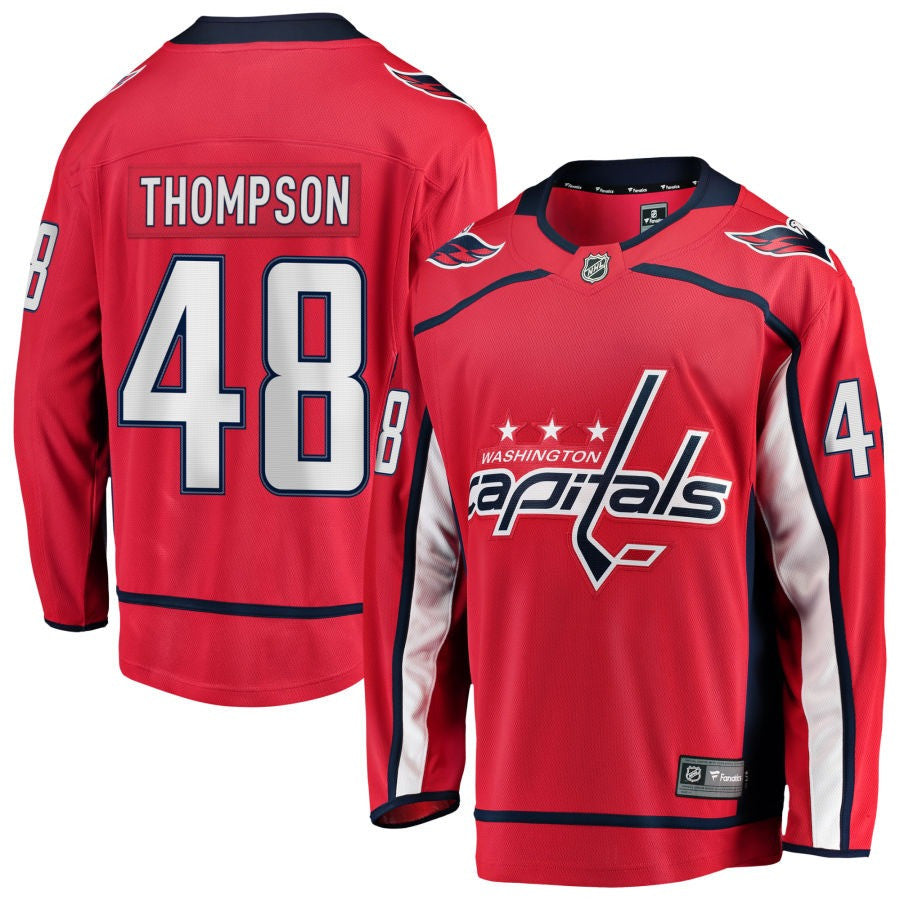 Logan Thompson Washington Capitals 2025 Home Jersey - Red 1 Logan Thompson Washington Capitals 2025 Home Jersey - Red