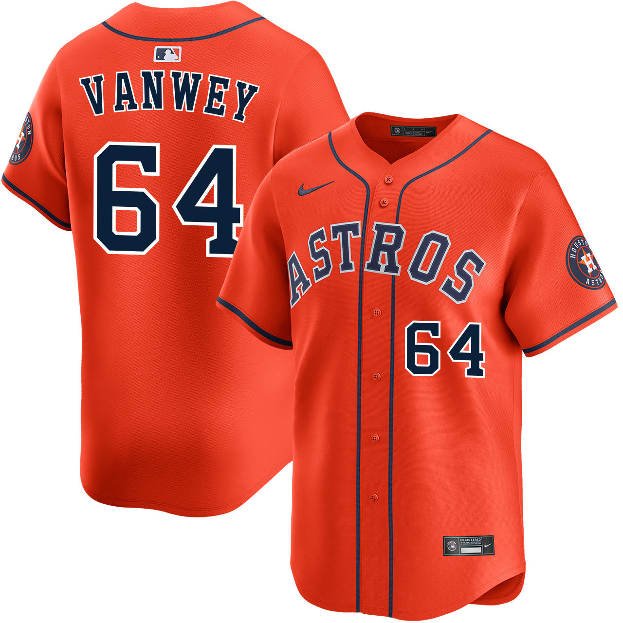 Logan VanWey Houston Astros 2026 Alternate Limited Jersey - Orange