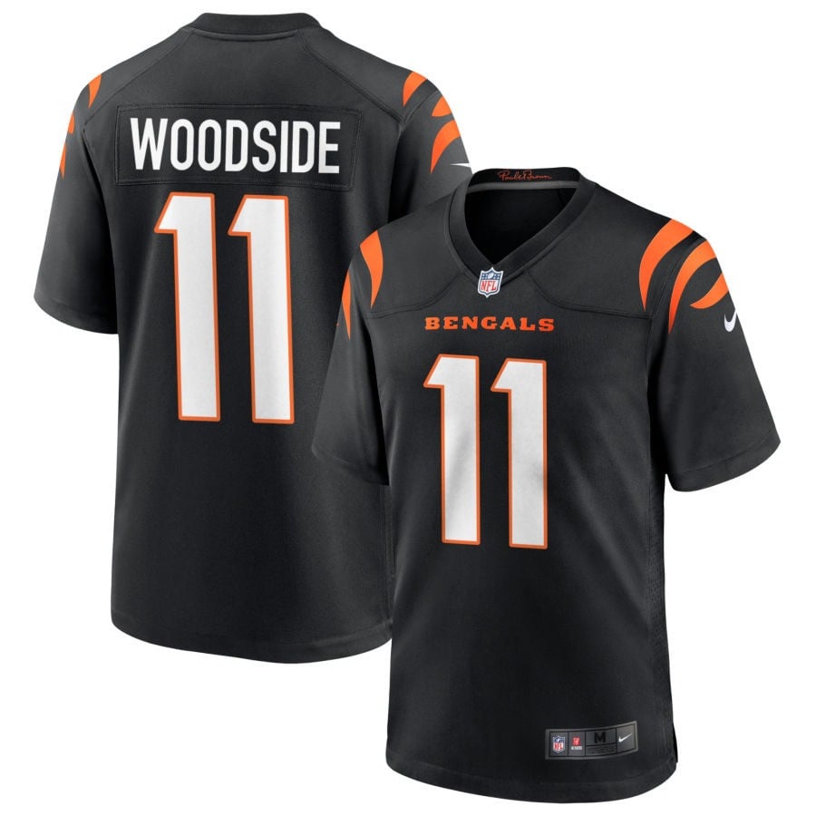 Logan Woodside Cincinnati Bengals 2025 Game Jersey - Black