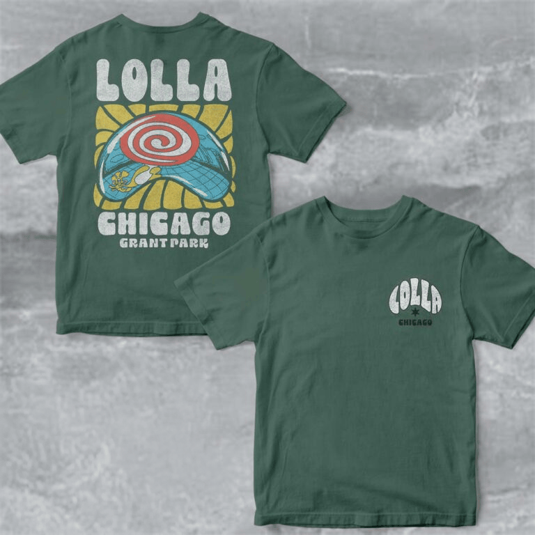 Lollapalooza Chicago 2026 Merch At Grant Park From July 30 To August 2 2026 Cloud Gate Bean T-Shirt