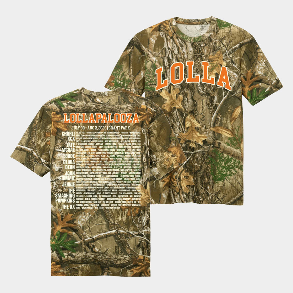 Lollapalooza Merch 2026 Lolla Camo Lineup T-Shirt Chicago Music Festival Merch Concert Outfits