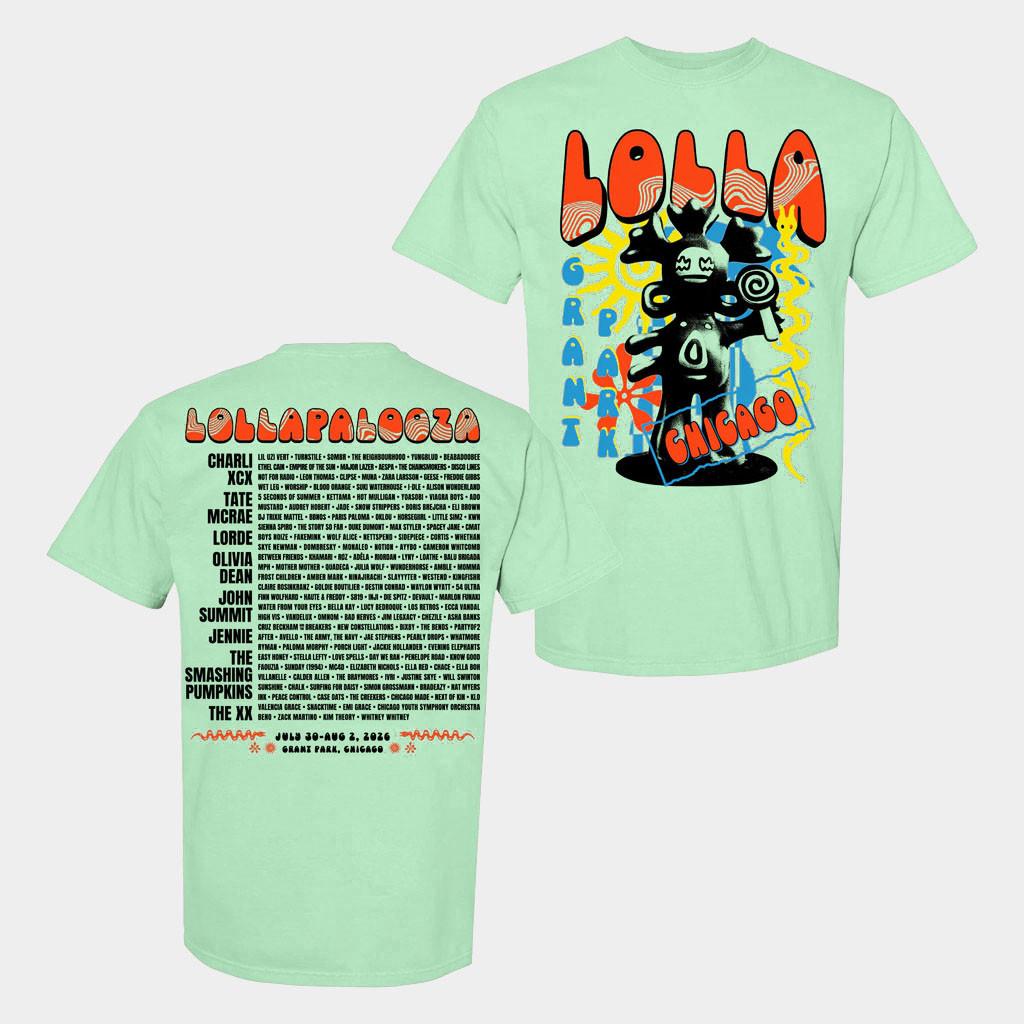 Lollapalooza Merch 2026 Lolla Lolli Guide Lineup T-Shirt Music Lover Gifts For Him