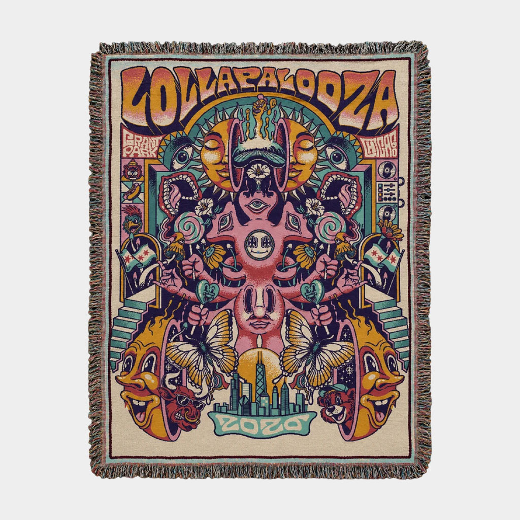 Lollapalooza Merch 2026 Poster Blanket Lolla Merchandise Gift Ideas For Music Lover