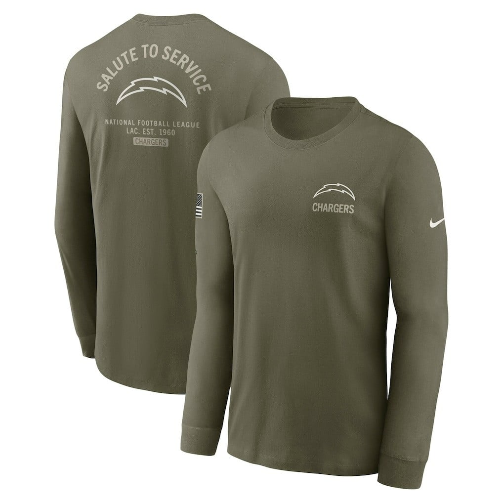 Los Angeles Chargers 2025 Salute to Service Sideline Long Sleeve T-Shirt - Olive