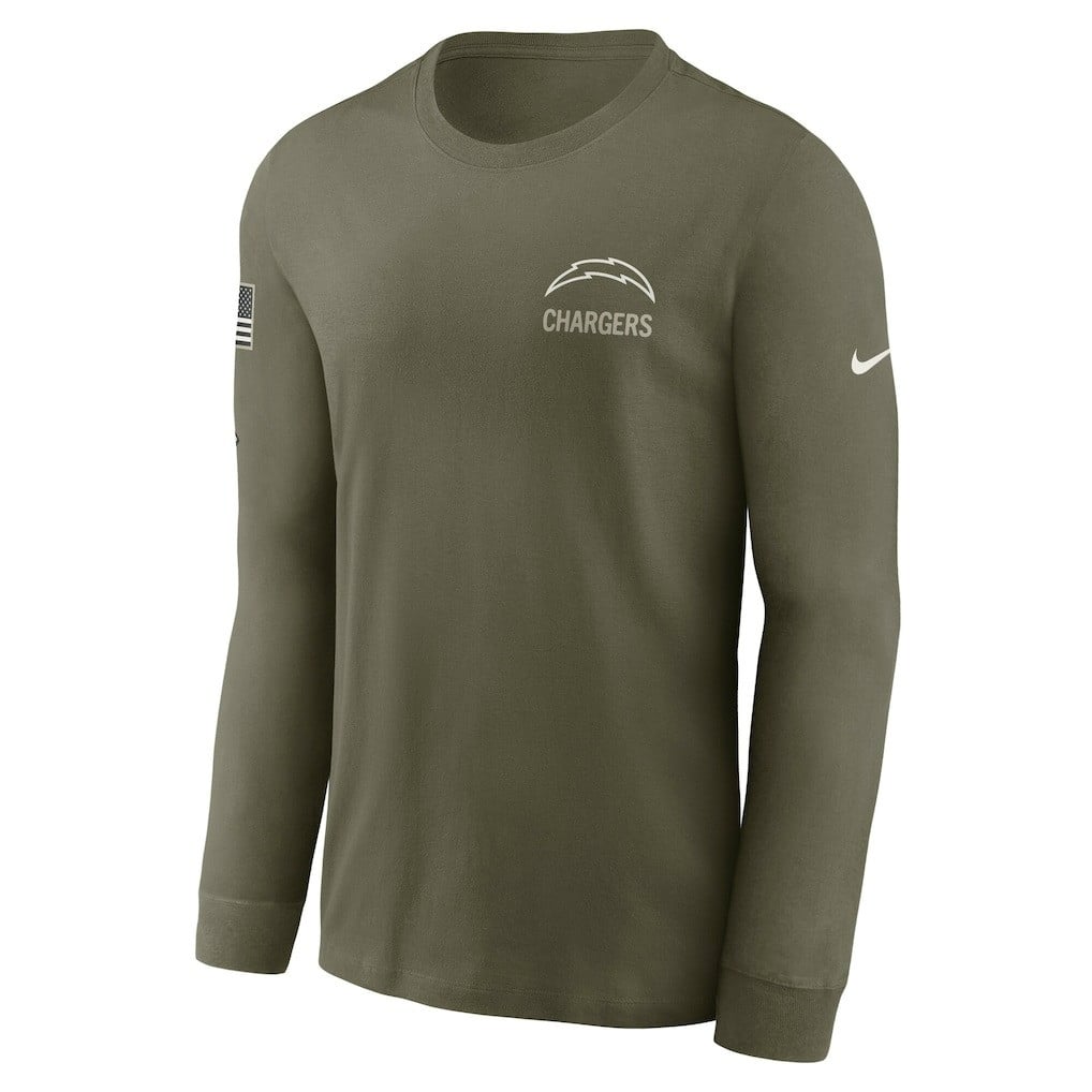 Los Angeles Chargers 2025 Salute to Service Sideline Long Sleeve T-Shirt - Olive - Image 2