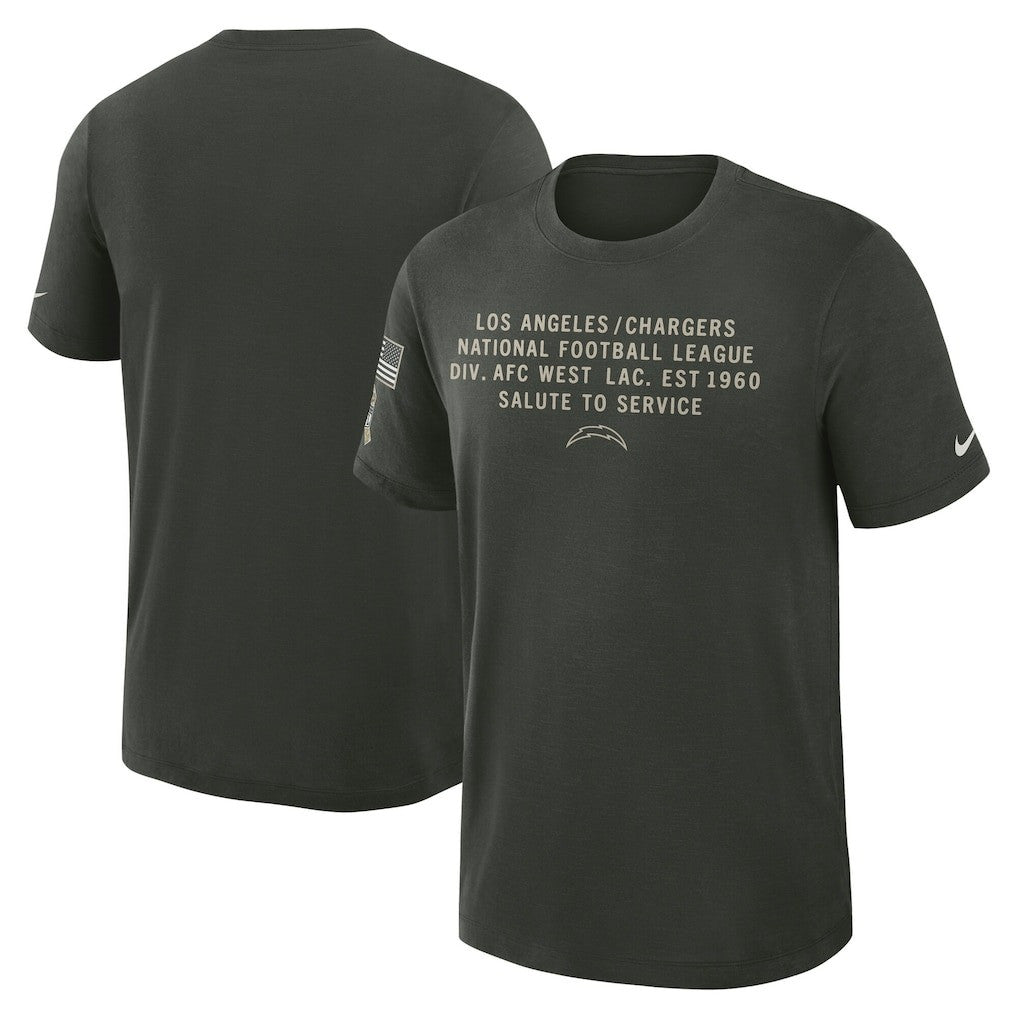 Los Angeles Chargers 2025 Salute to Service Sideline Slub Dri-FIT T-Shirt - Dark Green