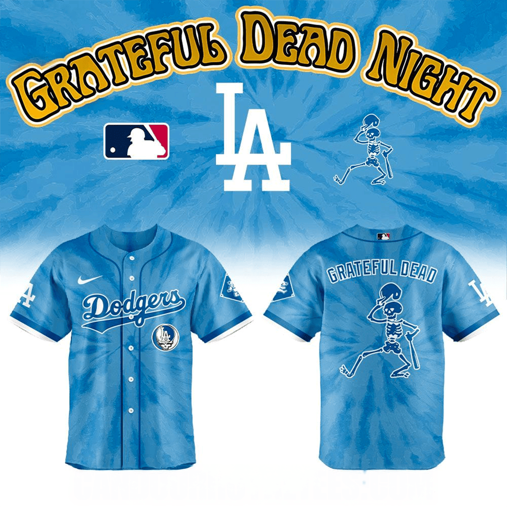Los Angeles Dodgers 2026 Grateful Dead Night Jersey Dodgers Merch Unique Gifts For Him