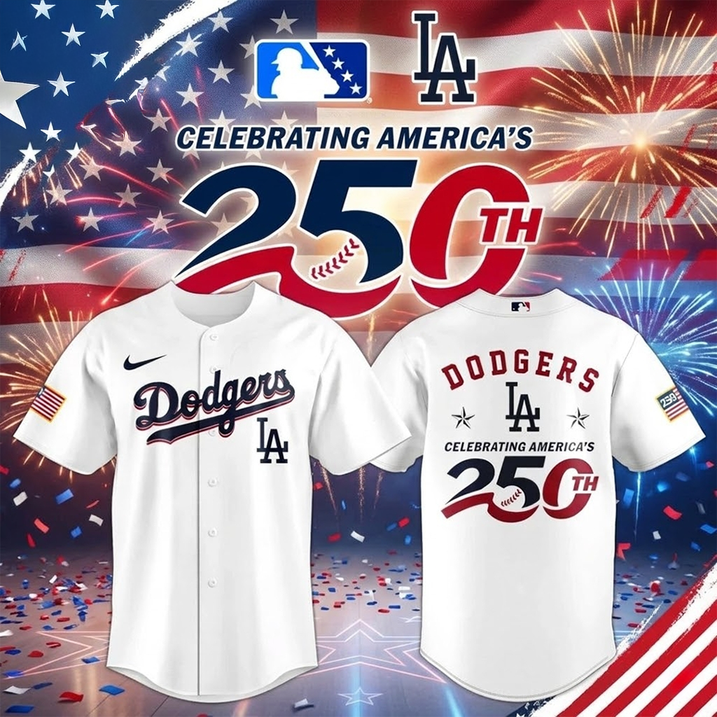 Los Angeles Dodgers Celebrating America 250Th Baseball Jersey 2026 Dodgers Merch Patriotic Gift