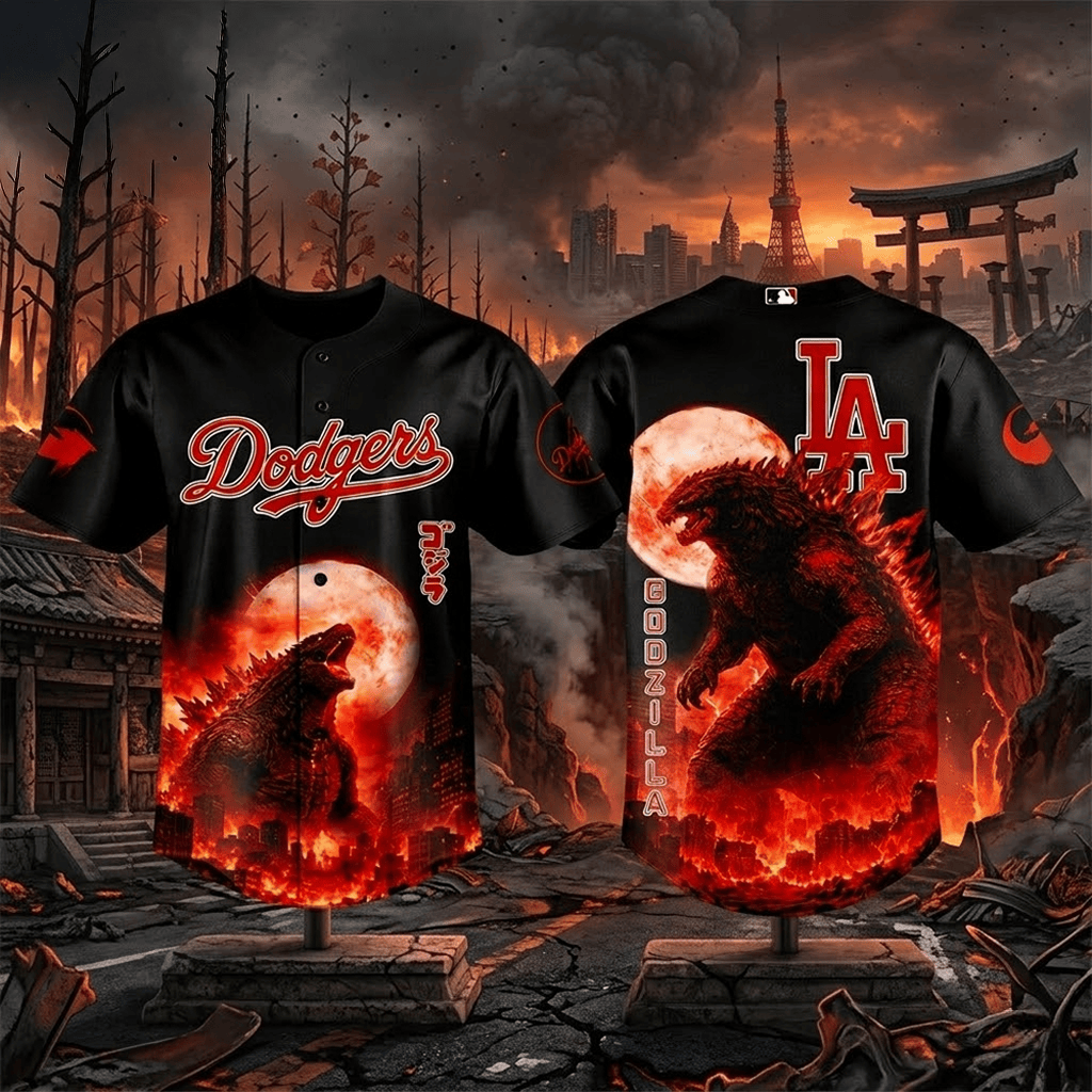 Los Angeles Dodgers Godzilla King Of The Monsters 2026 Baseball Jersey Dodgers Merch