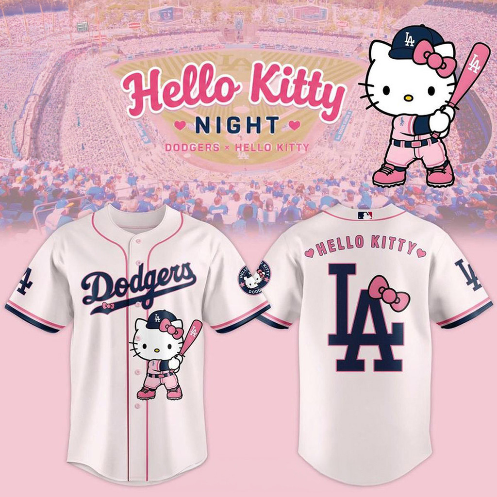 Los Angeles Dodgers X Hello Kitty 2026 Classic Game Baby Pink Baseball Jersey Dodgers Merch