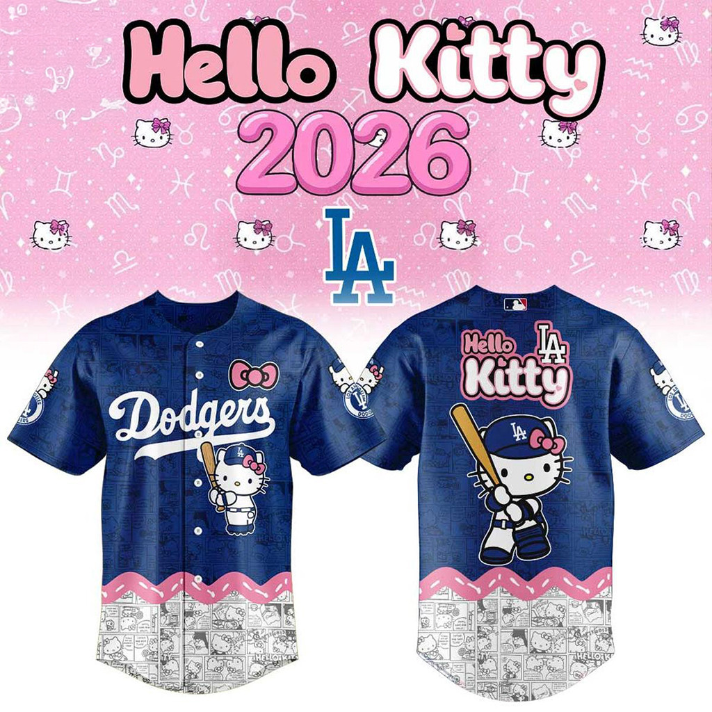 Los Angeles Dodgers x Hello Kitty Night 2026 Baseball Jersey LA Dodgers Merch Gifts For Fans