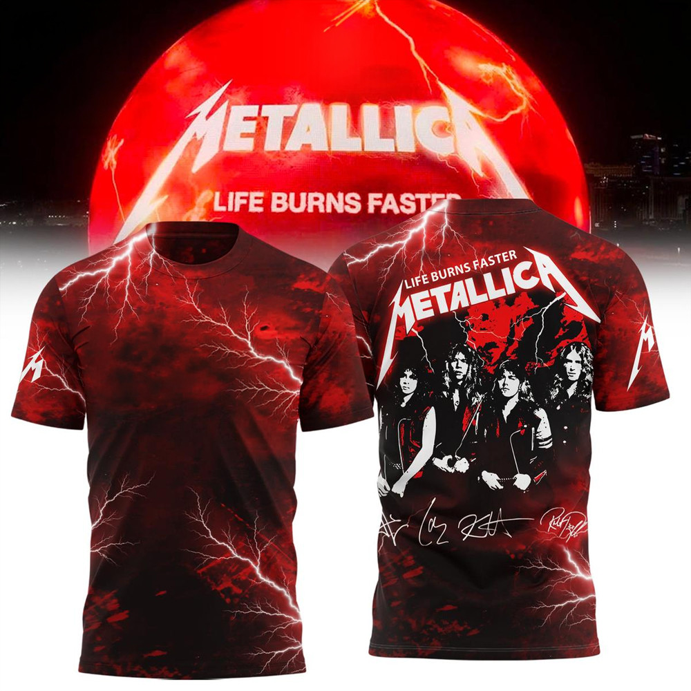 Los Angeles Dodgers X Metallica Life Burns Faster 2026 T-Shirt Fan Merch Best Gifts For Him