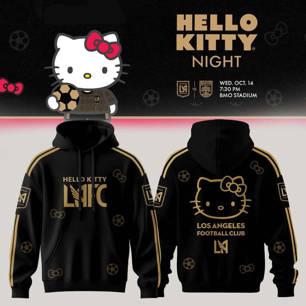 Los Angeles FC x Hello Kitty Night 2026 Black Hoodie Los Angeles FC Merch Gift For Sister