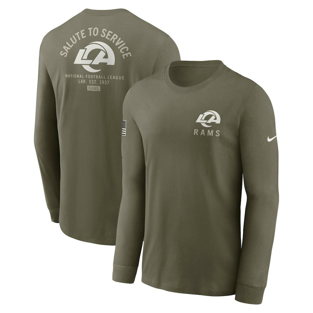 Los Angeles Rams 2025 Salute to Service Sideline Long Sleeve T-Shirt - Olive