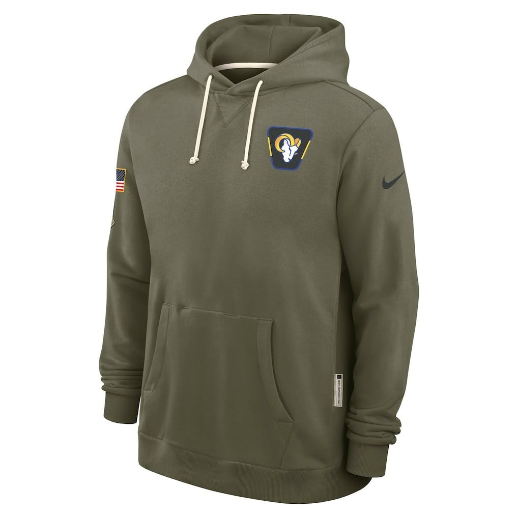 Los Angeles Rams 2025 Salute to Service Sideline Standard Issue Dri-FIT Hoodie - Olive
