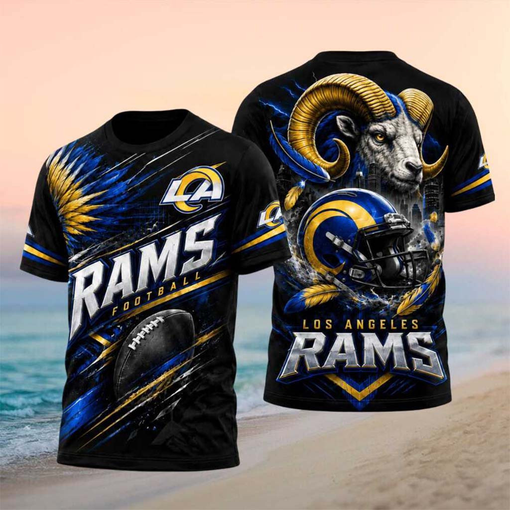 Los Angeles Rams Football Horned Ram Helmet Graphic Shirt LA Rams Merch Gift For Brothers