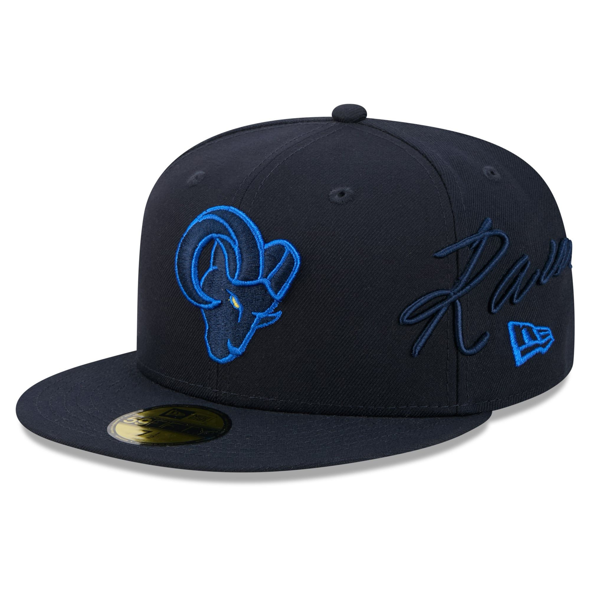 Los Angeles Rams Hat NFL Rivalries Merch Navy Fitted Cap Best Football Gifts For Adults