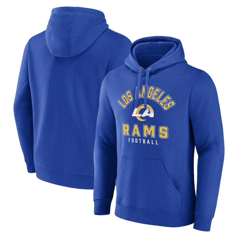Los Angeles Rams Merch - Men's Fanatics Royal Between the Pylons Pullover Hoodie - Football Fan Present Ideas