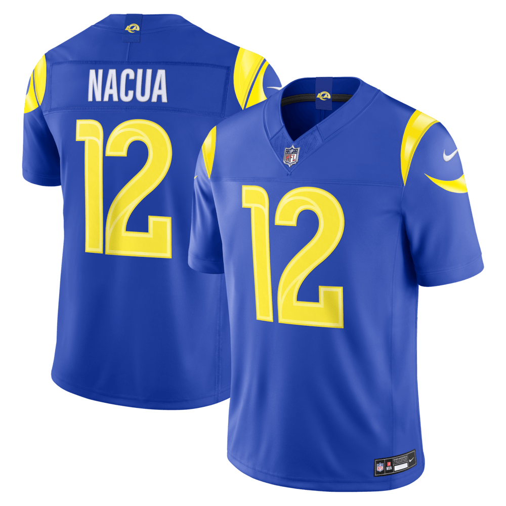 Los Angeles Rams Merch - Men's Puka Nacua Royal Team Vapor F.U.S.E. Stitched Limited Jersey - Cool Gifts For Football Fans
