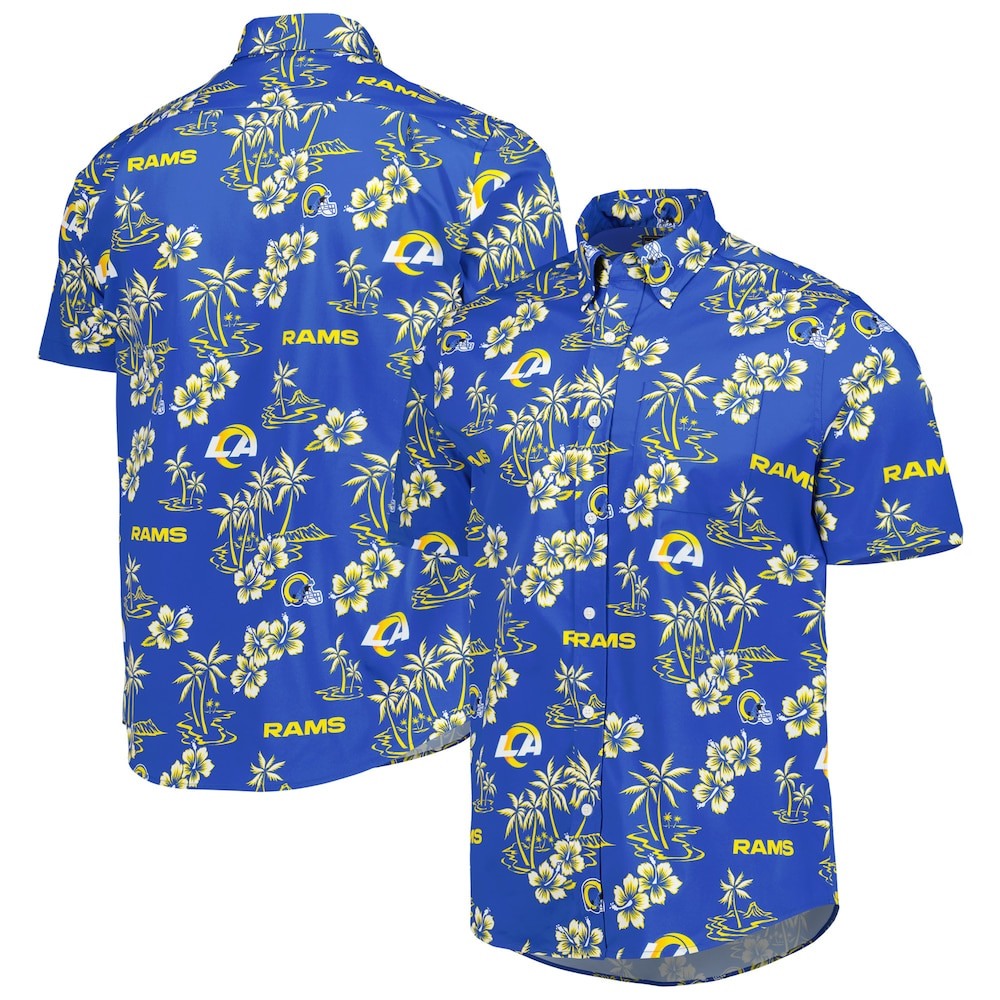 Los Angeles Rams Merch - Men's Reyn Spooner Royal Kekai Button-Up Shirt - Football Gift Ideas For Men