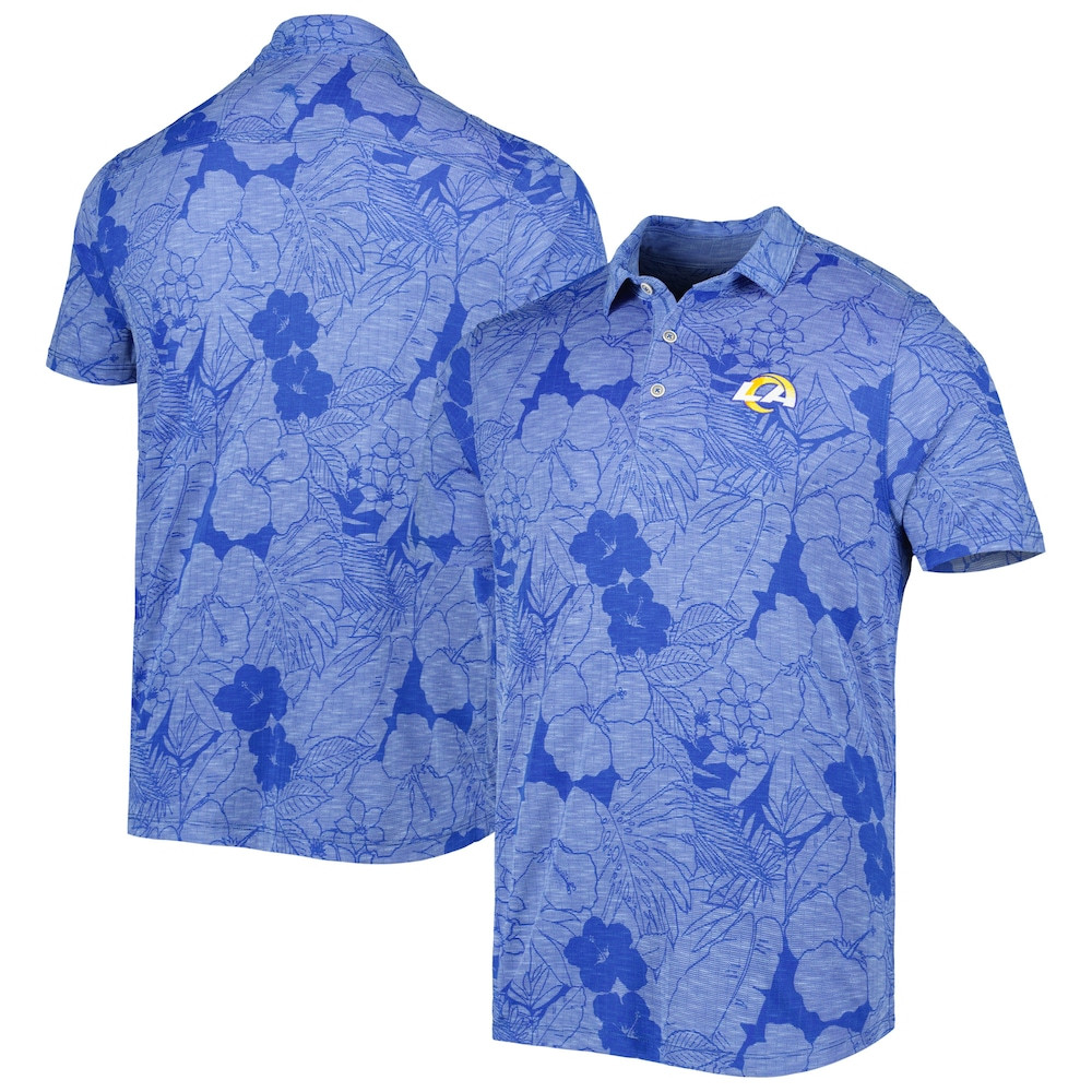 Los Angeles Rams Merch - Men's Tommy Bahama Royal Miramar Blooms Polo - Best Football Related Gifts