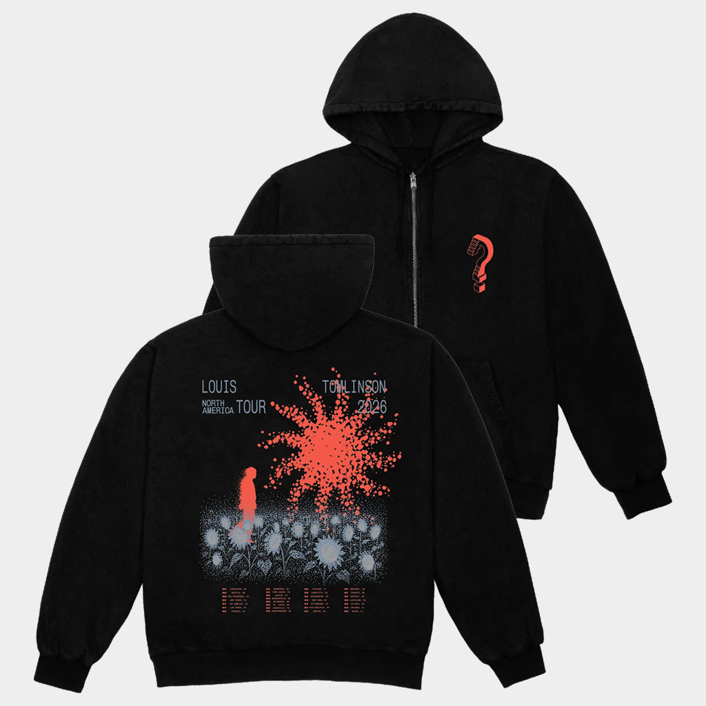 Louis Tomlinson Merch 2026 How Did We Get Here Zip Hoodie LT North America Tour Merch Black