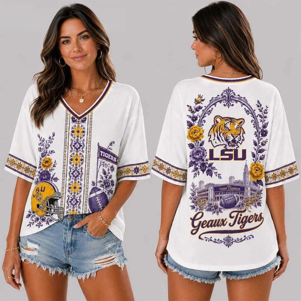 LSU Tigers Merch Collegiate Pride Geaux Tigers V-Neck Shirt Presents For Football Fans