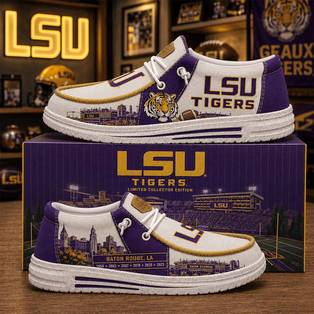 LSU Tigers Shoes 2026 Game Day Shoes LSU Tigers Merch Present For Football Lovers