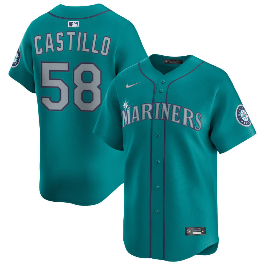 Luis Castillo Seattle Mariners 2025 Alternate Limited Jersey - Aqua