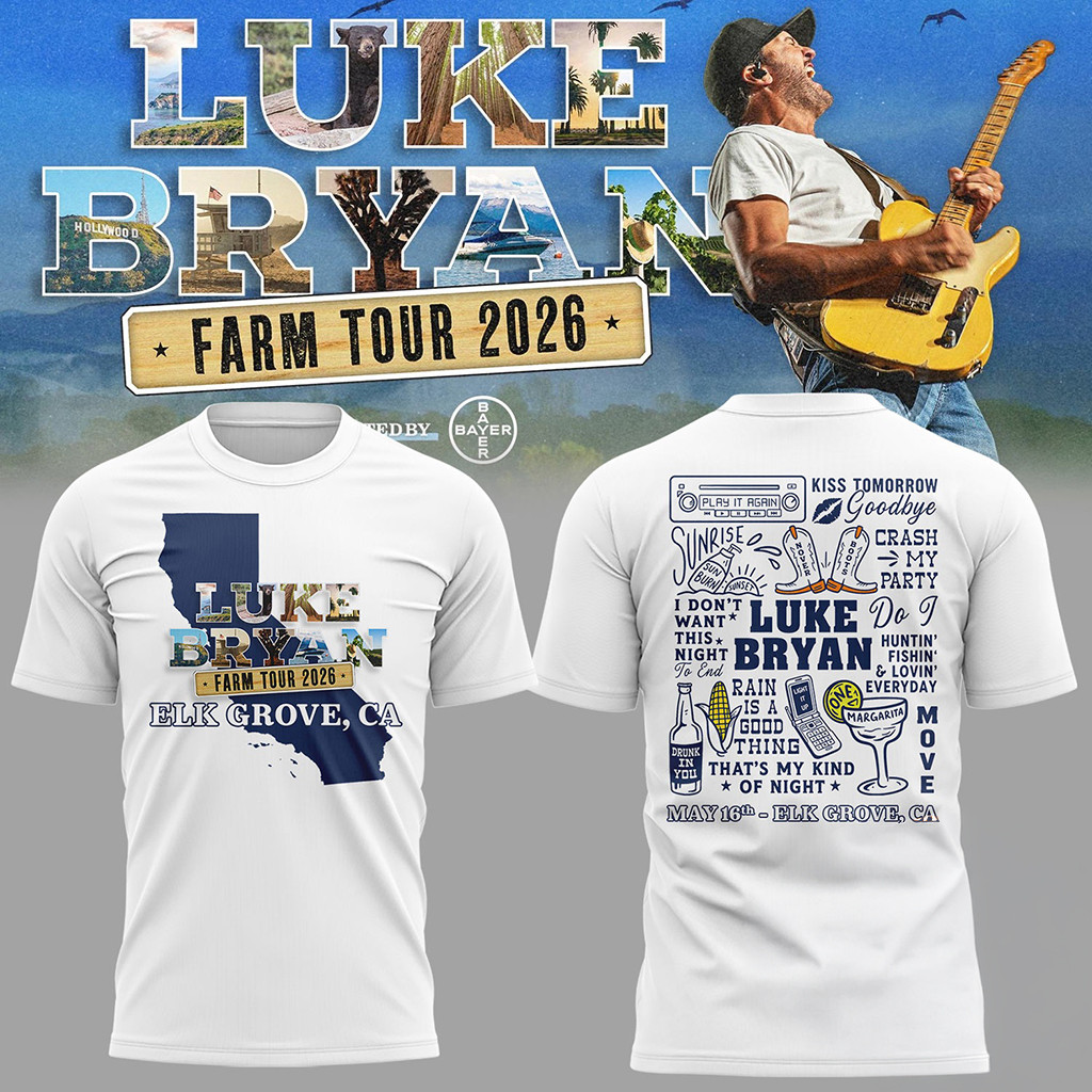Luke Bryan Farm Tour 2026 Elk Grove CA T-Shirt Luke Bryan Merch Gift For Country Fans