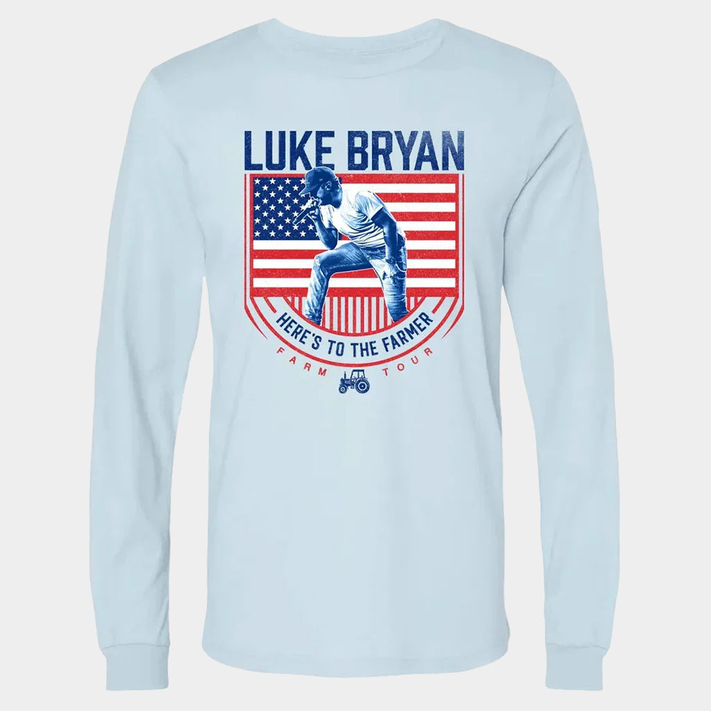 Luke Bryan Merch 2026 Here's To The Farmer Long Sleeve Shirt Luke Bryan Farm Tour Merch Gifts