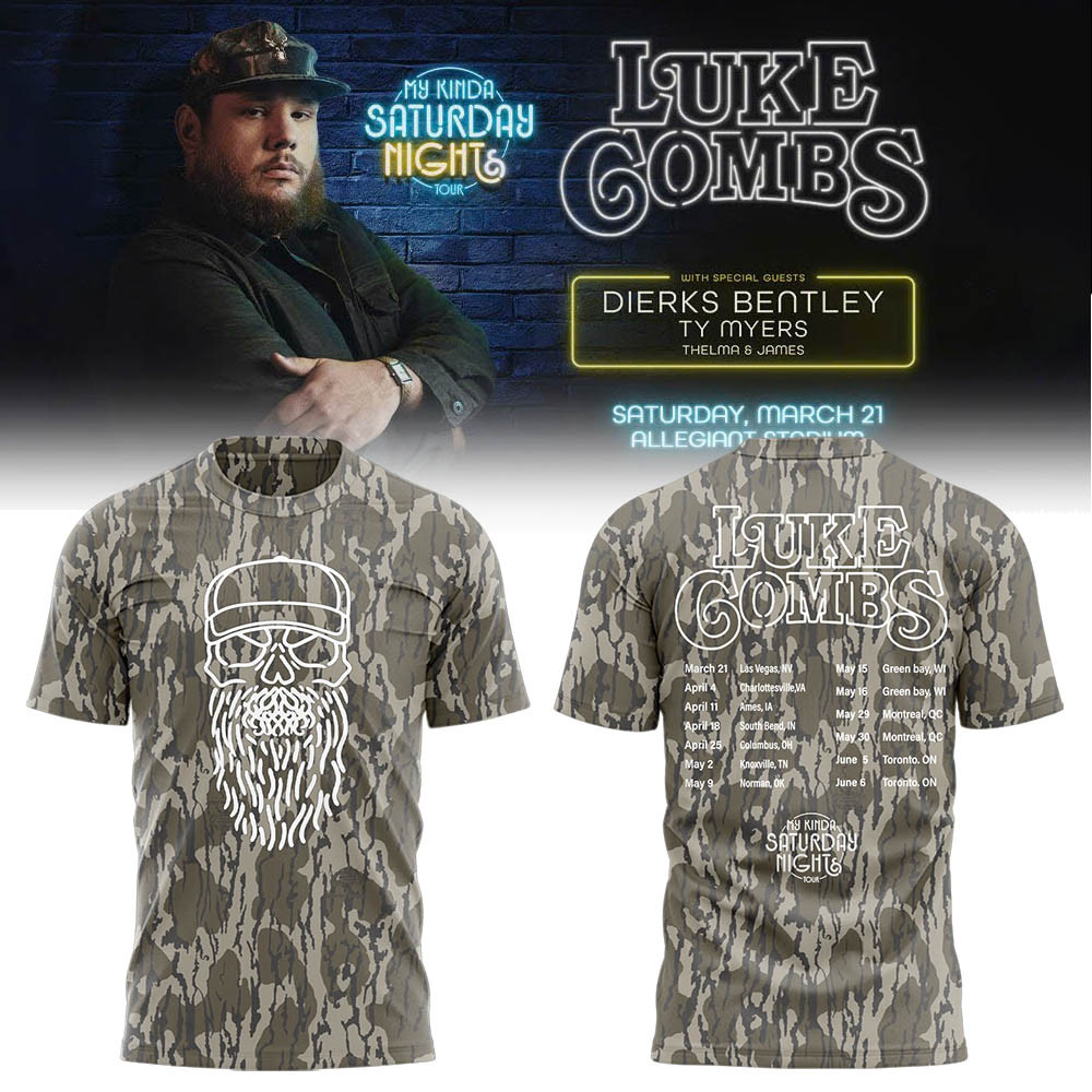 Luke Combs My Kinda Saturday Night Tour Camo Shirt Luke Combs Merch 2026 Gift For Concert Lover