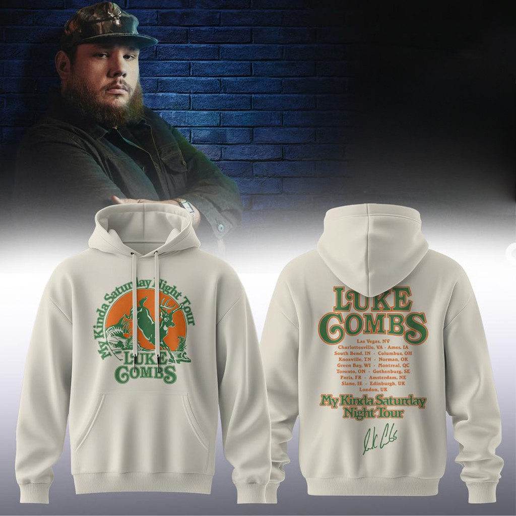 Luke Combs Tour Merch 2026 LC My Kinda Saturday Night Tour Hoodie Concert Outfits For Fans
