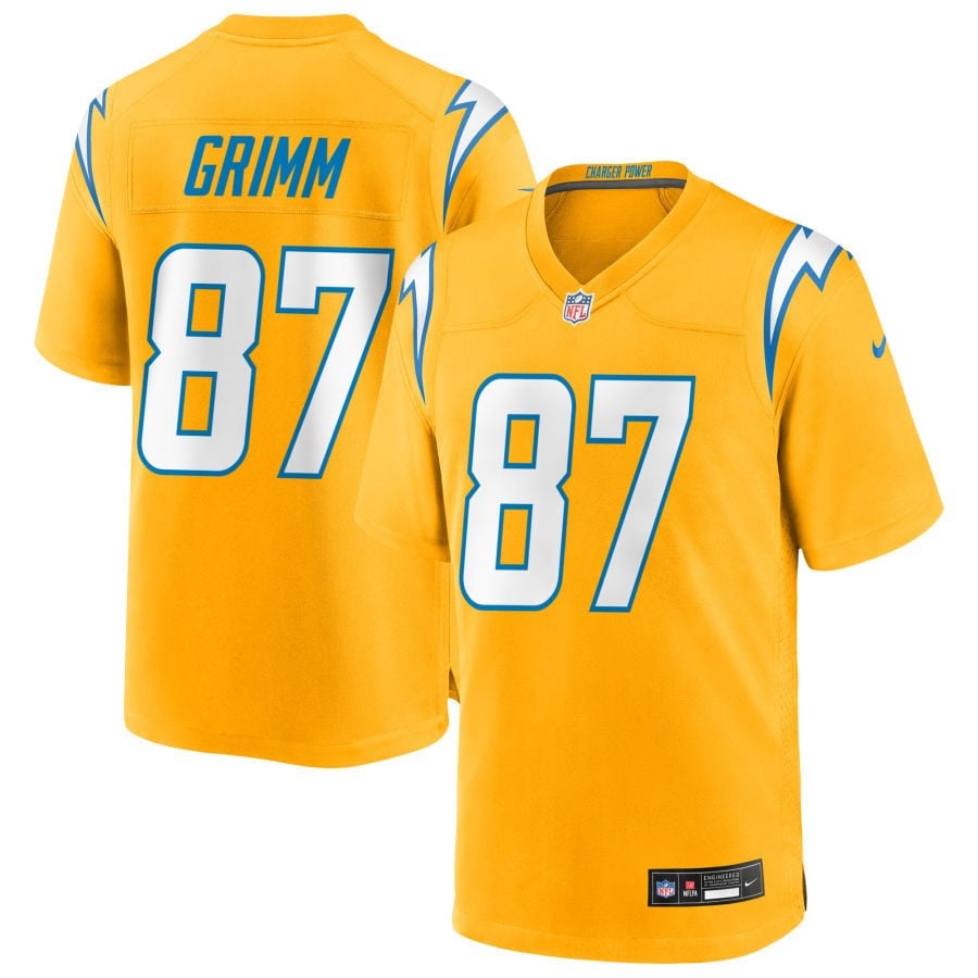 Luke Grimm Los Angeles Chargers 2025 Alternate Charger Power Game Jersey - Gold