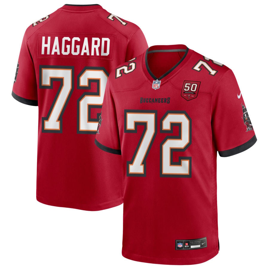 Luke Haggard Tampa Bay Buccaneers 2025 50th Season Game Jersey - Red