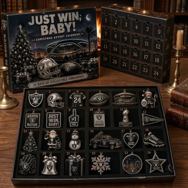 LV Raiders Just Win Baby Christmas Advent Calendar Raiders Merch Gift For Football Lovers - Image 2