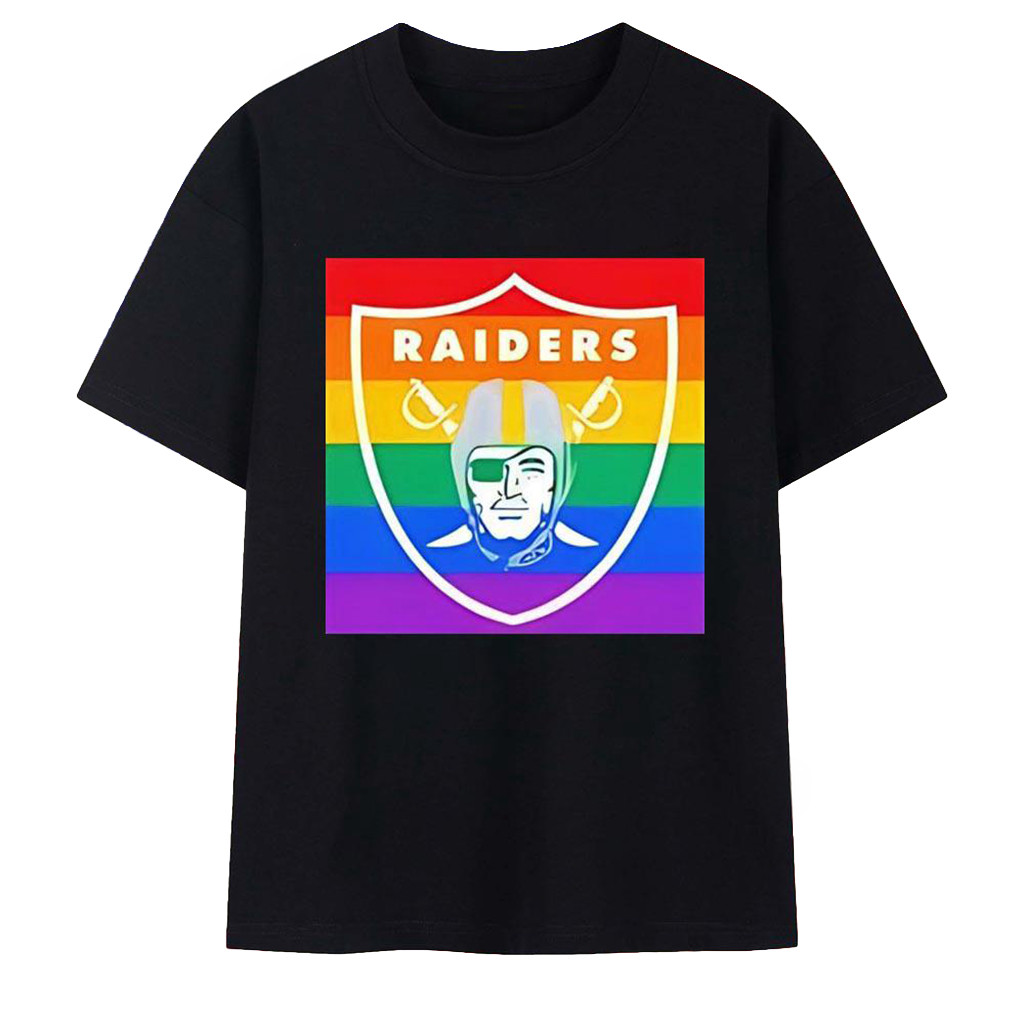 LV Raiders Pride Logo T-Shirt Pride Month Theme Football Team Shirt Raiders Merch Fan Gifts