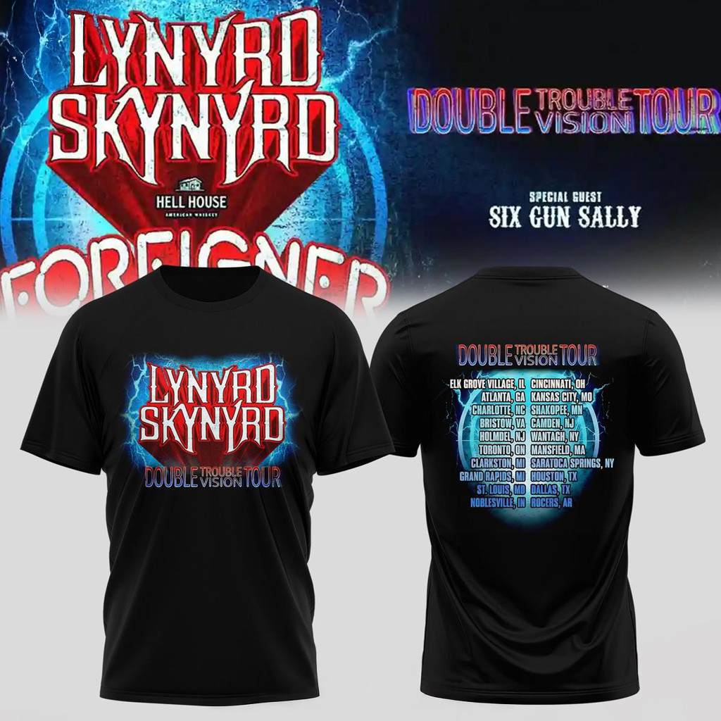 Lynyrd Skynyrd Double Trouble Vision Tour Shirt Lynyrd Skynyrd Merch Gifts For Rock Band Fans