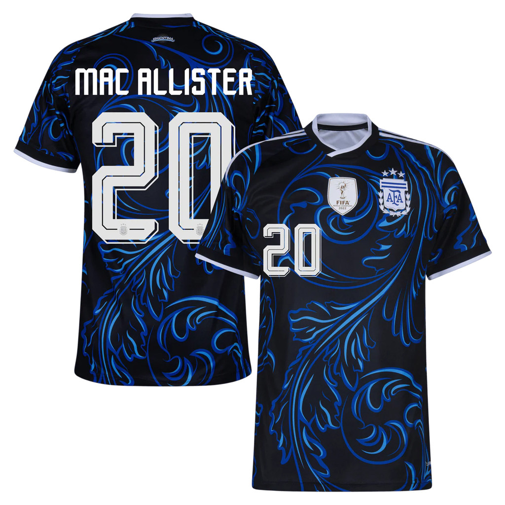 Mac Allister #20 Argentina Away Jersey Argentina World Cup 2026 Merch FIFA Game Day Clothing