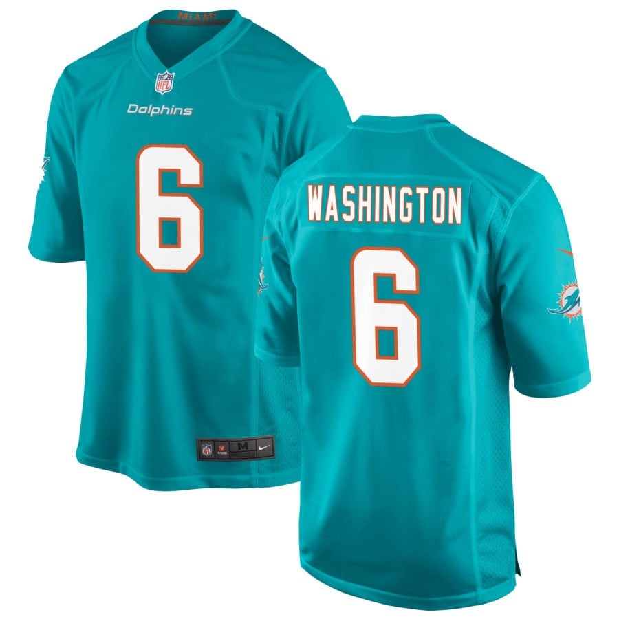 Malik Washington Miami Dolphins 2025 Game Jersey - Aqua