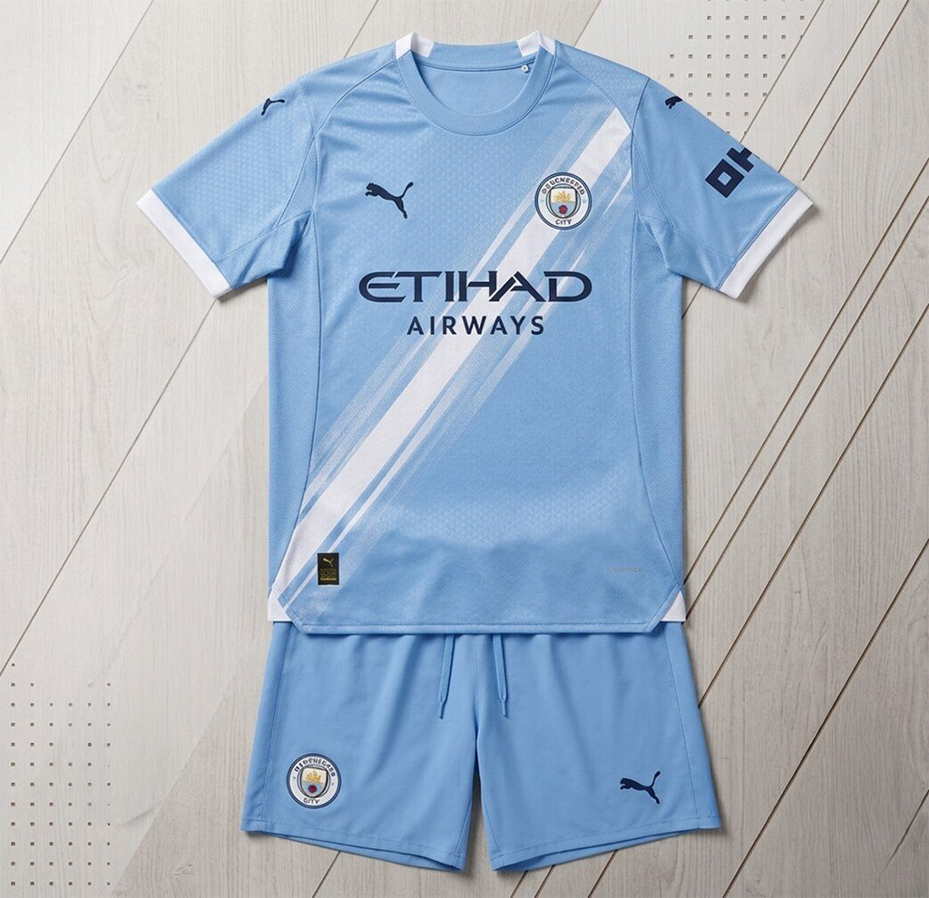 Manchester City 25 26 Home Jersey And Shorts Set Manchester City FC Merch Gift For Husband