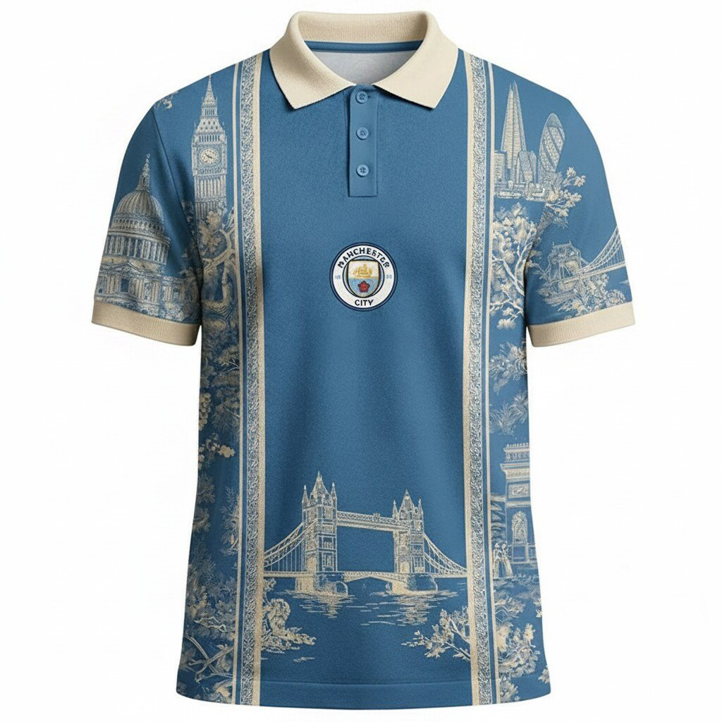 Manchester City Parisian Heritage Concept Polo Shirt 2026 MUFC Merch Gift For Father's Day