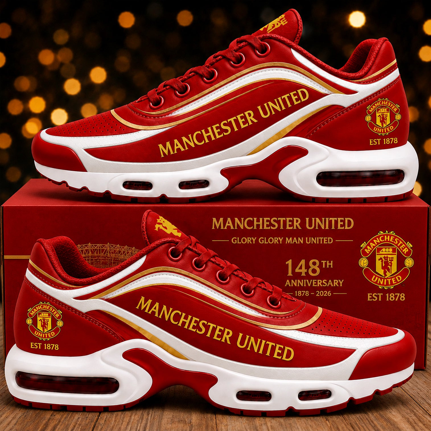 Manchester United FC 148th Anniversary 2026 Shoes Sneakers MU FC Merch Gift For Fans