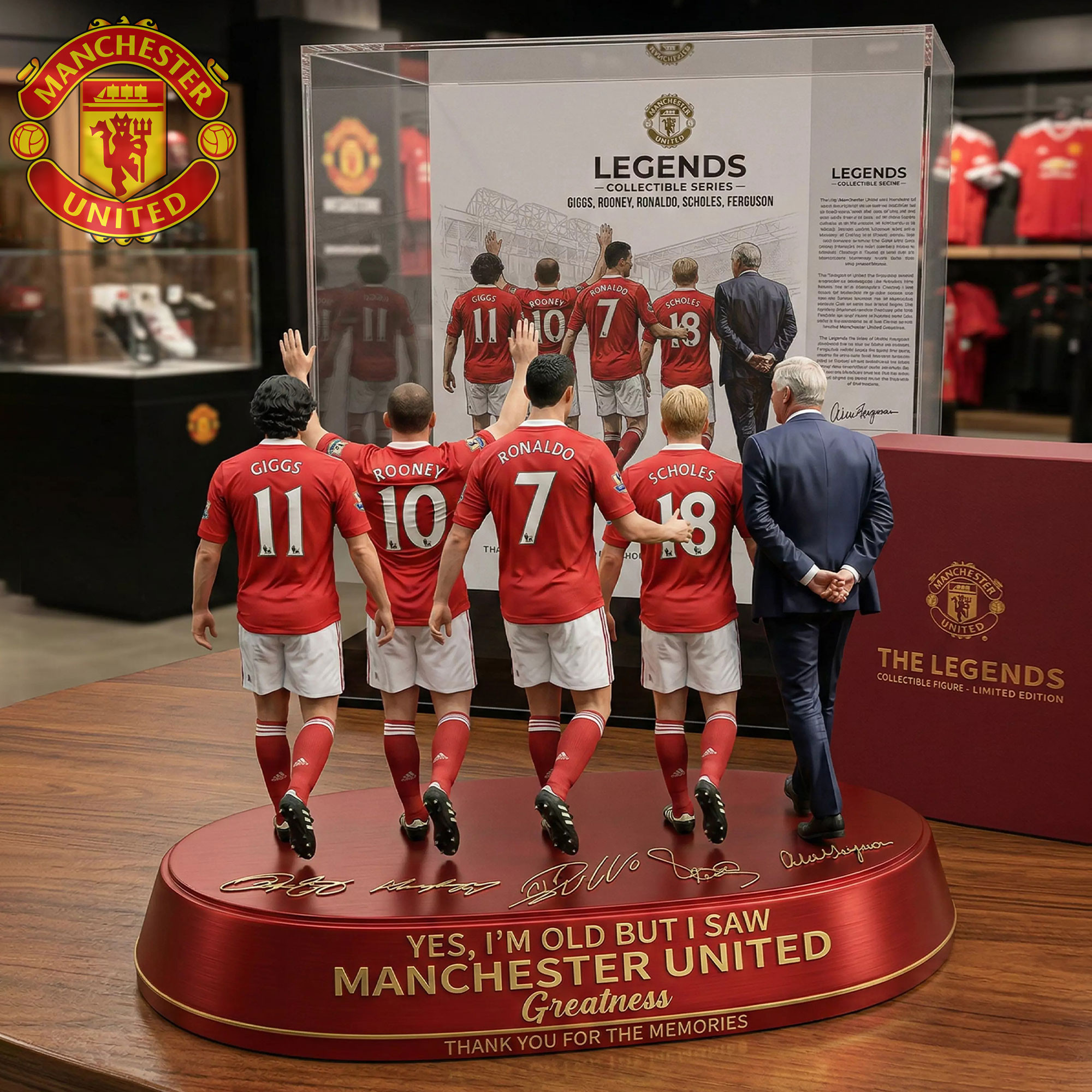 Manchester United FC The Legends Acrylic Plaque 2026 Manchester United FC Merch Him Gifts