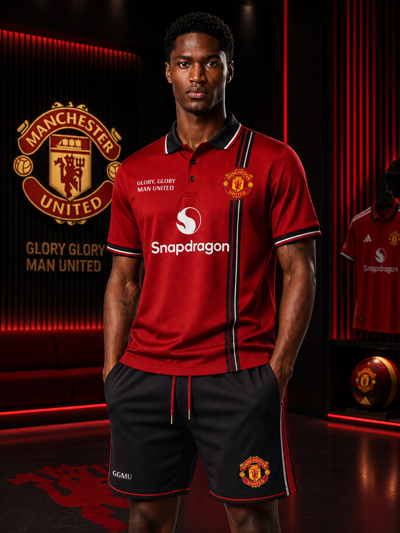 Manchester United Snapdragon 25 26 Glory Polo Shirt And Shorts Set MUFC Merch Gift For Men