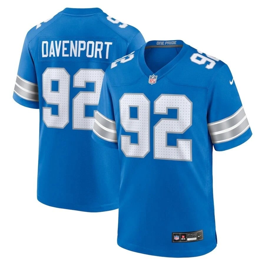 Marcus Davenport Detroit Lions 2025 Player Game Jersey - Blue