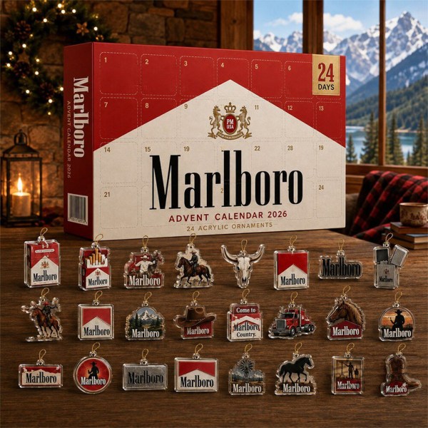 Marlboro Advent Calendar 2026 With Acrylic Ornaments Marlboro Merch Christmas Gift For Dad - Image 2
