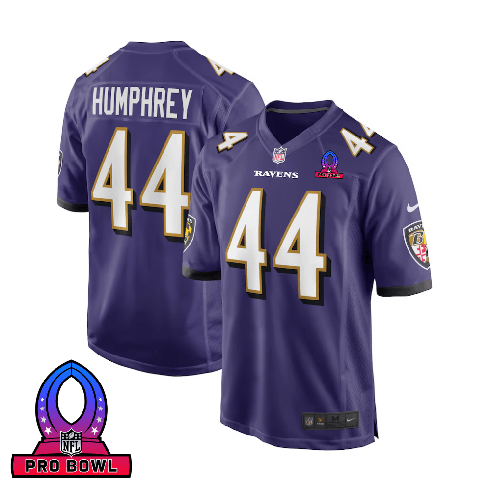 Marlon Humphrey Baltimore Ravens 2025 Pro Bowl Patch Game Men Jersey - Purple
